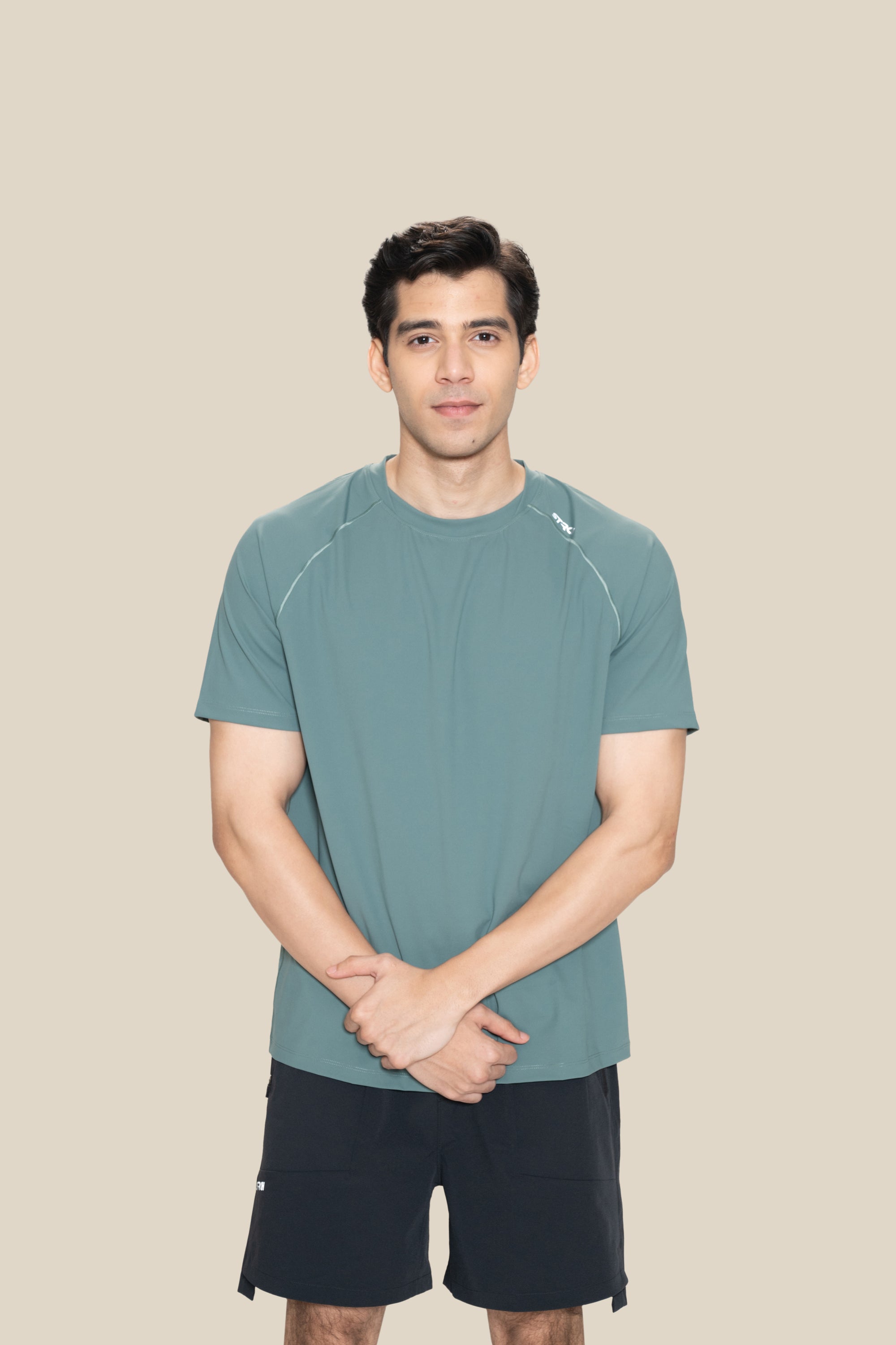 Men Raglan Sleeve T Shirt - Green - 1