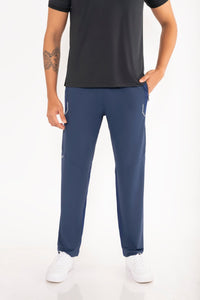 Men Running Track Pants Navy Blue - 3
