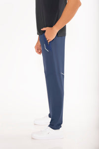 Men Running Track Pants Navy Blue - 4