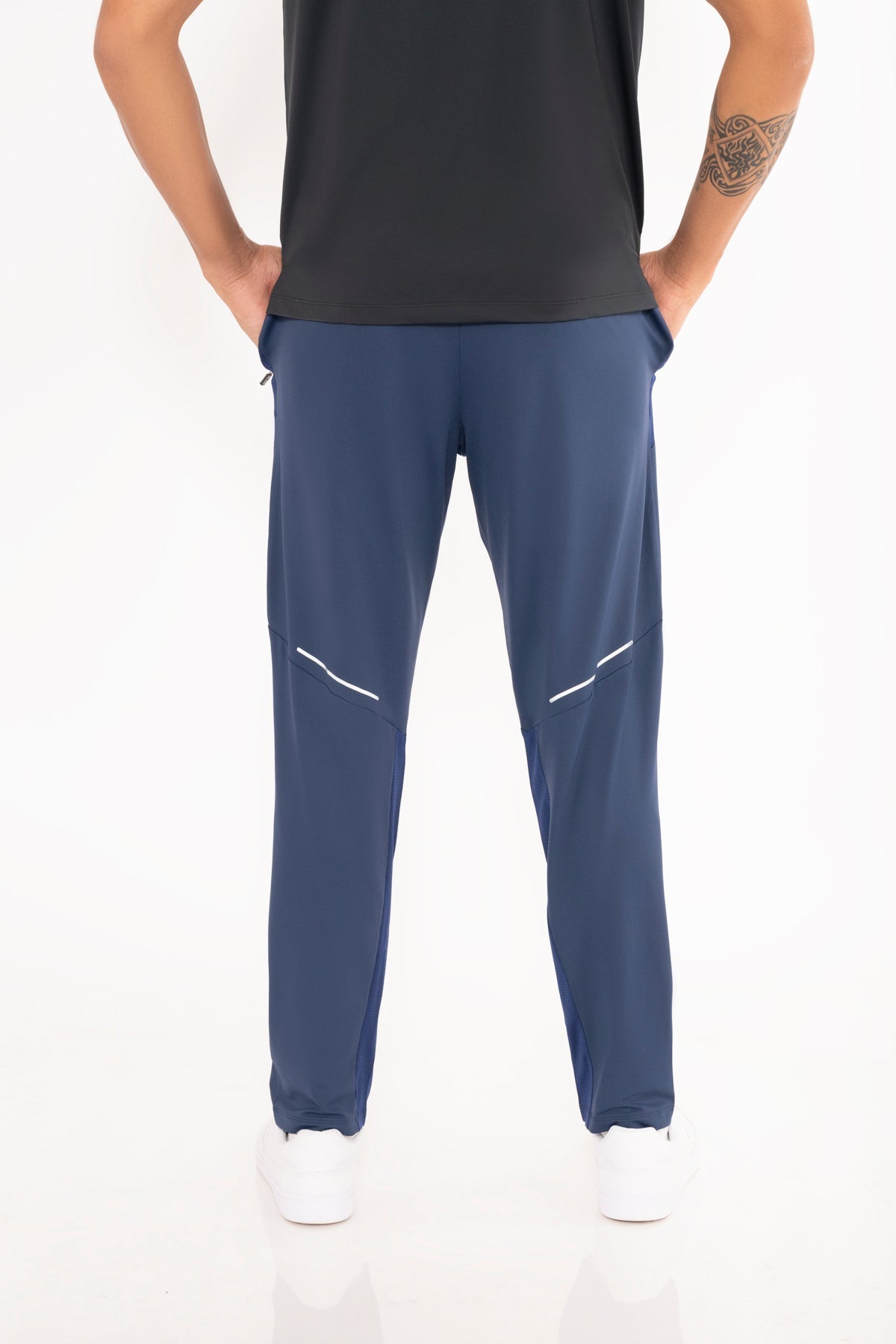 Men Running Track Pants Navy Blue - 5