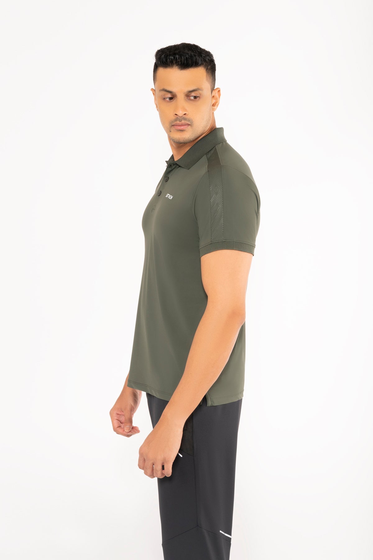 Men Active Polo Olive - 4