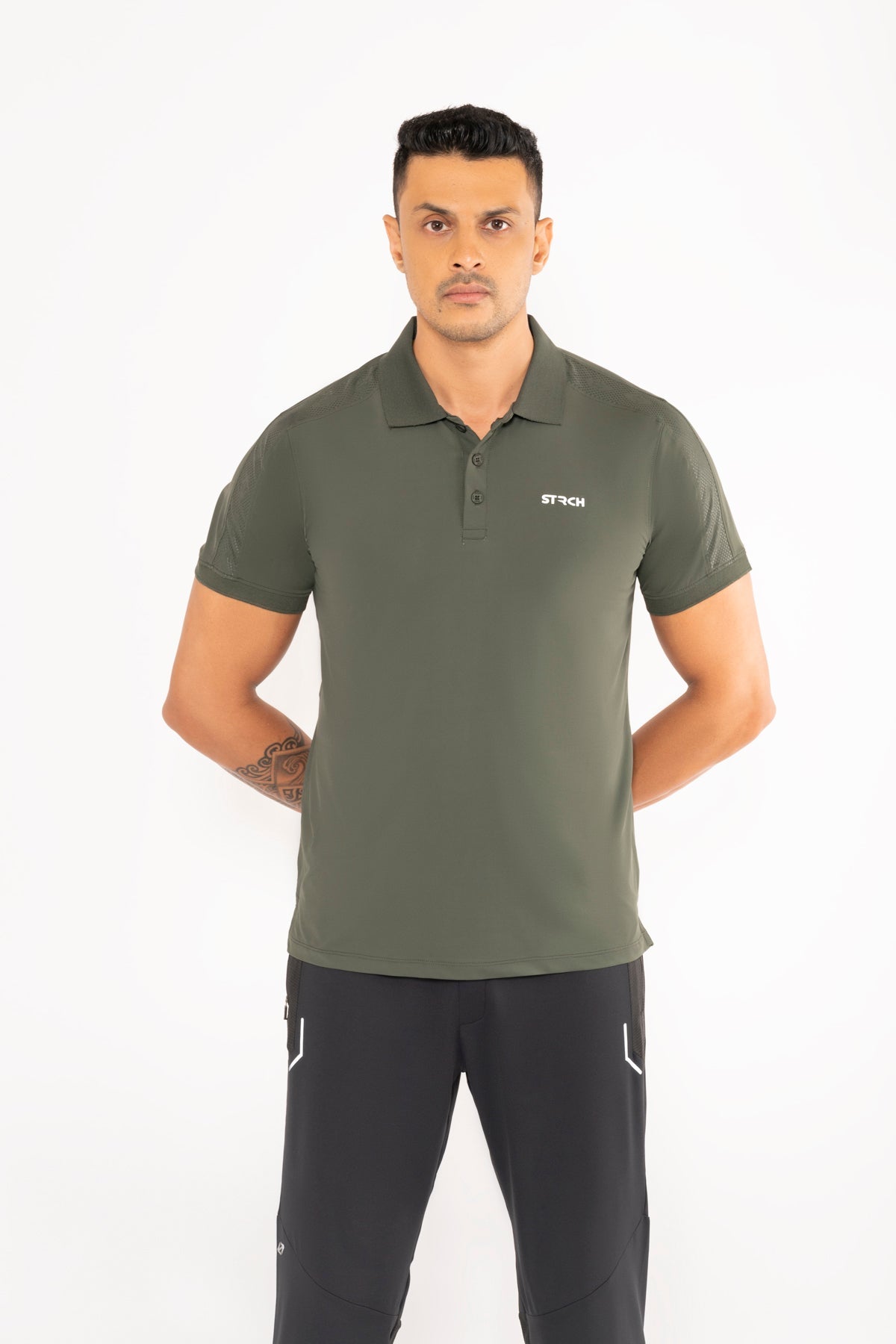 Men Active Polo Olive - 3