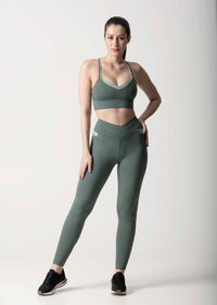 Women High Support Sports Bra - Sage Green - 3