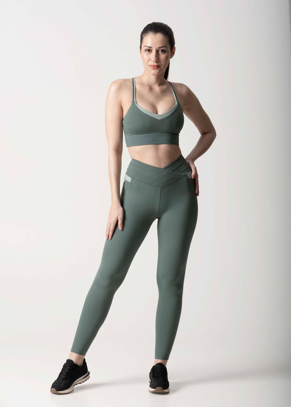 Women High Support Sports Bra - Sage Green - 3