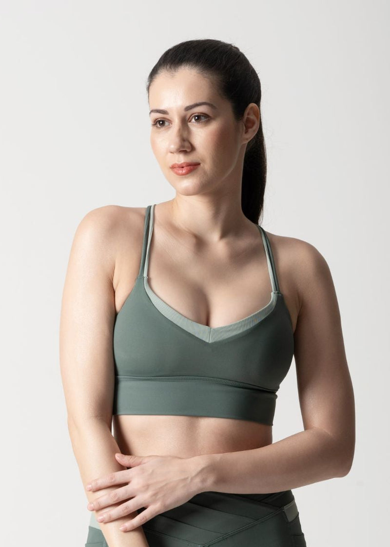 DoubleUp High support sports bra - Sage Green