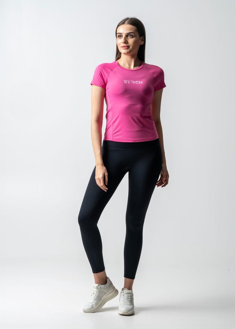 Women Running T Shirt - Hot Pink