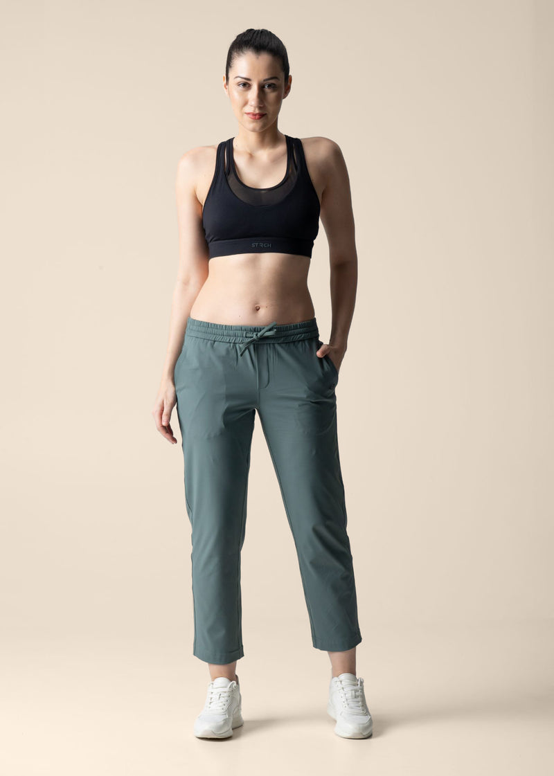 Women Gym Straight Pants - Sage Green