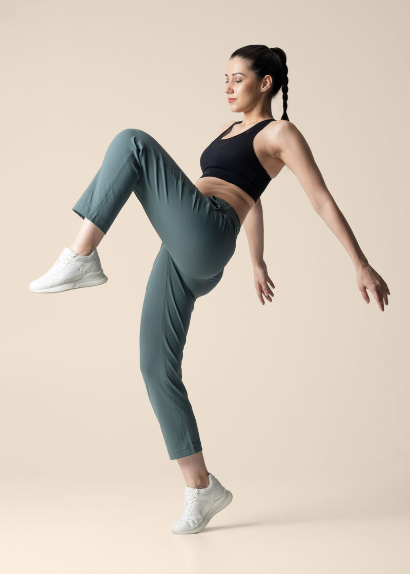 Women Gym Straight Pants - Sage Green