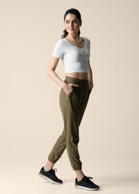 Women Workout Track Pants - Olive - 4