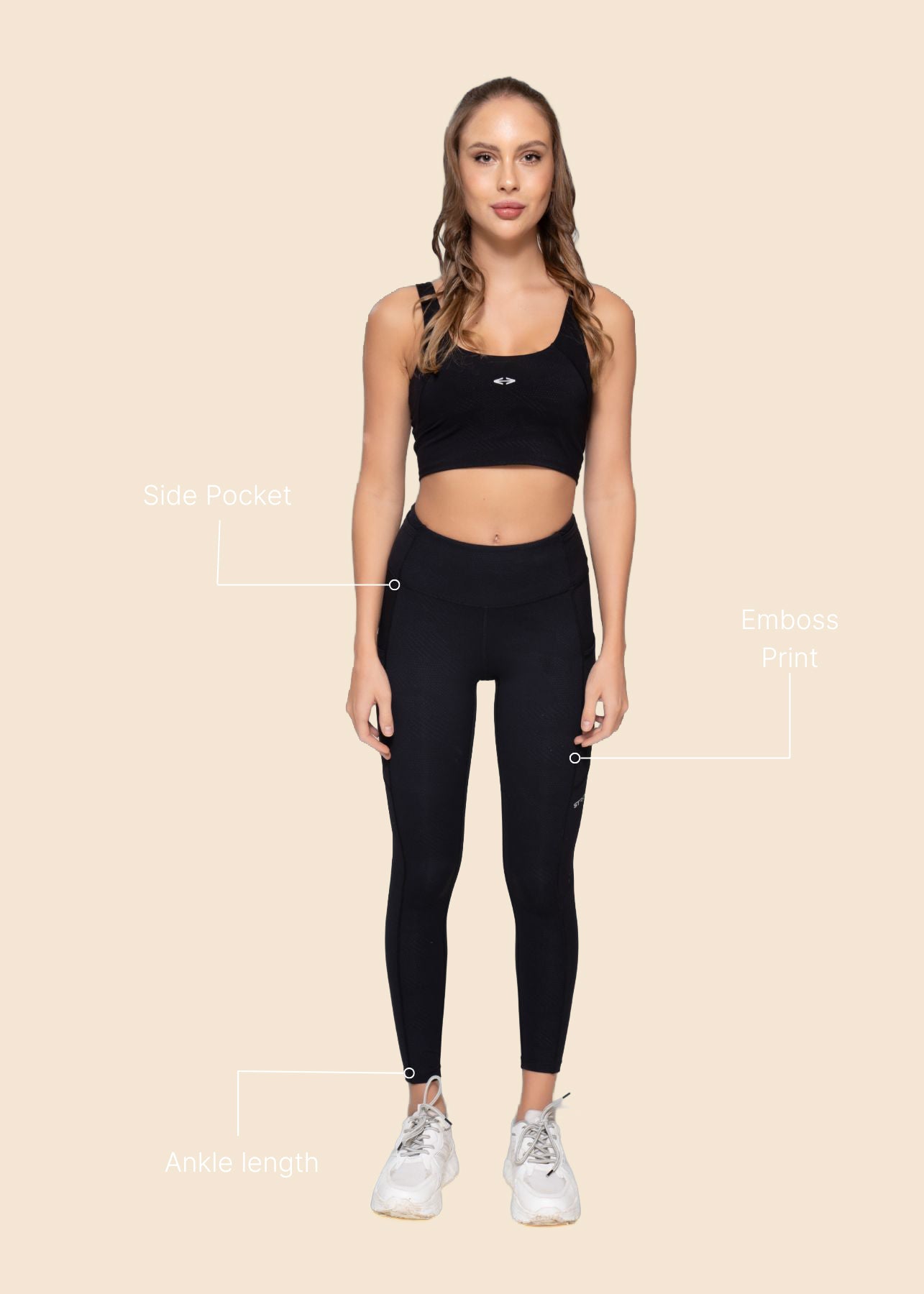 Play Core Embossed leggings - Black