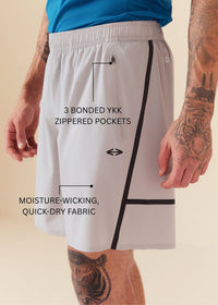 Men Multi-Pocket Gym Shorts - Ultimate Grey - 3
