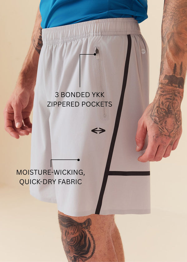 Men Multi-Pocket Gym Shorts - Ultimate Grey - 3