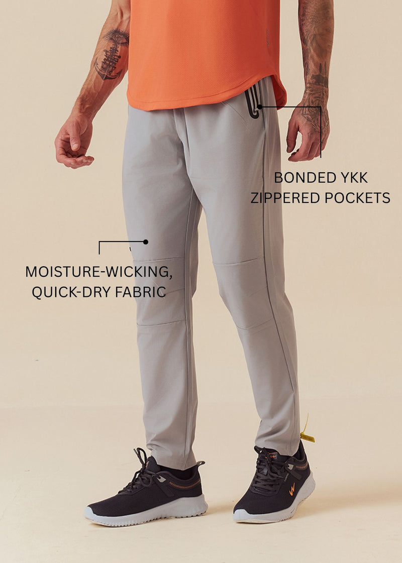 Bonded Zipper Track Pants - Ultimate Grey