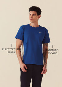 Men Color Block Gym T-Shirt - Doger Blue - 3