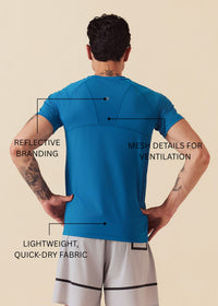 Men Mesh Gym T-Shirt - Marine Teal - 3