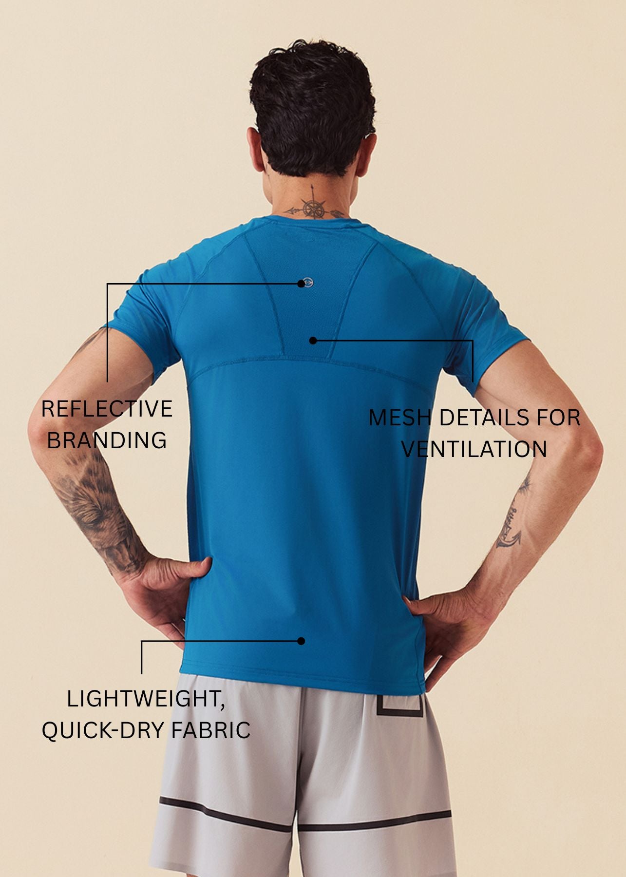 Men Mesh Gym T-Shirt - Marine Teal - 3