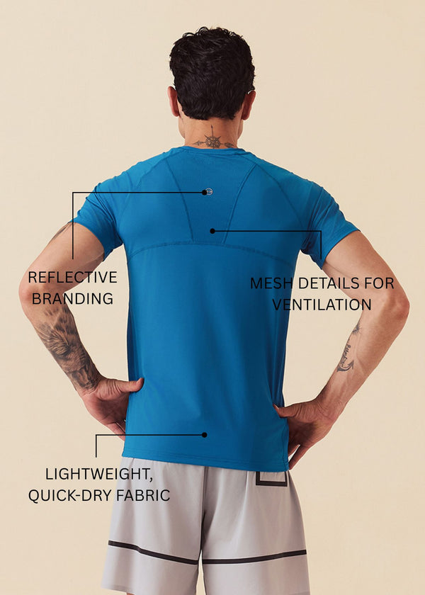 Men Mesh Gym T-Shirt - Marine Teal - 3