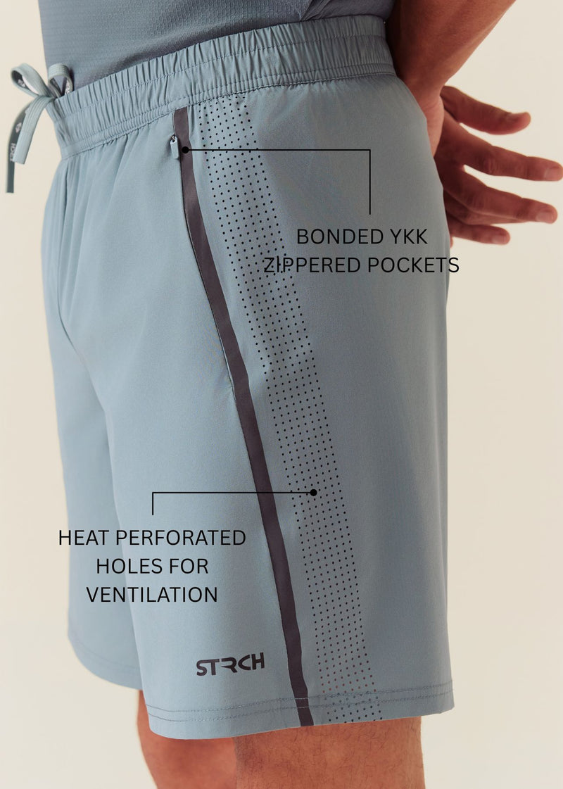 Laser Perforated Training Shorts - Pine Green