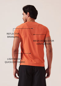 Men Mesh Gym T-Shirt - Coral - 3