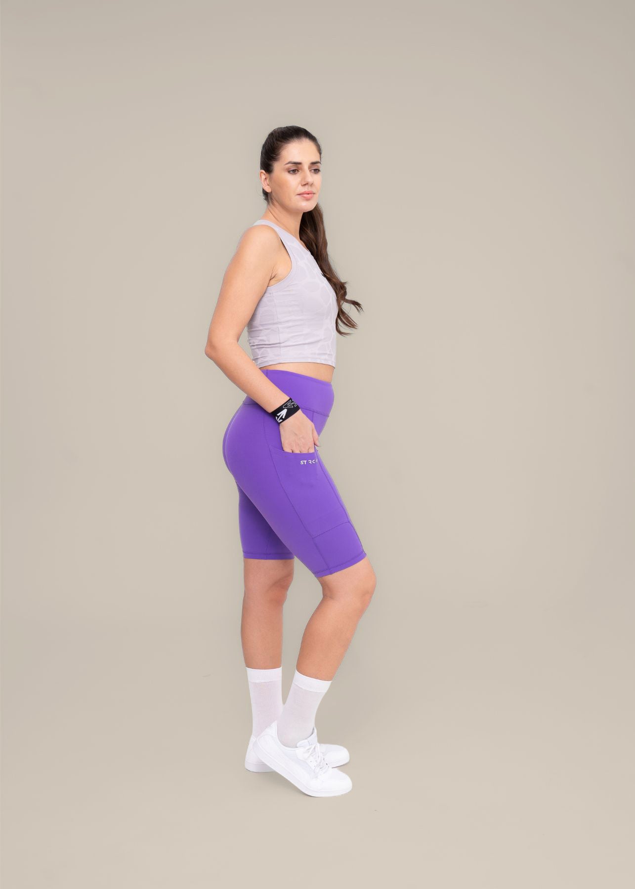 Embossed padded Tank top - Grey - 2