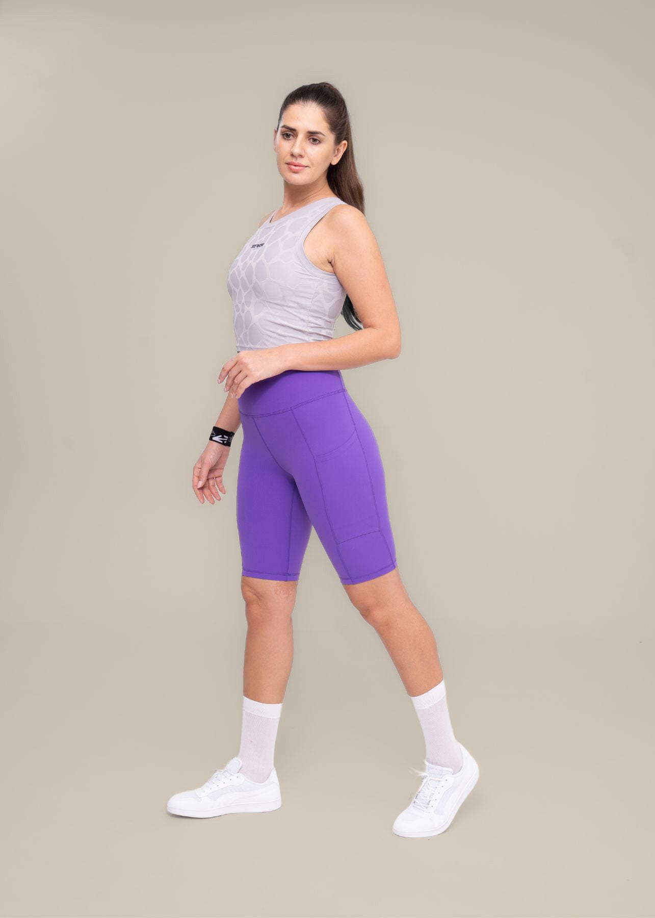 Embossed padded Tank top - Grey - 4