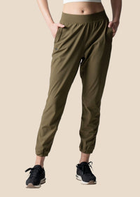 Women Workout Track Pants - Olive - 1