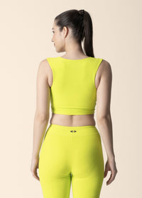 Women Reflective Gym Sports Bra - Neon Green - 5
