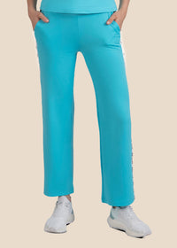 Women Dual Pocket Track Pants - Cyan Blue - 1