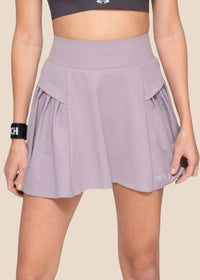 Women Pleated Skirt - Purple - 1