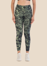 Workout Essential Printed Leggings - Dusty Green - 1