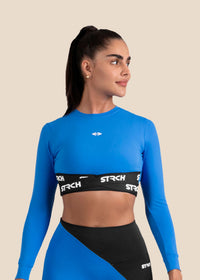 StrchFlex Sculpted Training Crop Top - Blue - 1