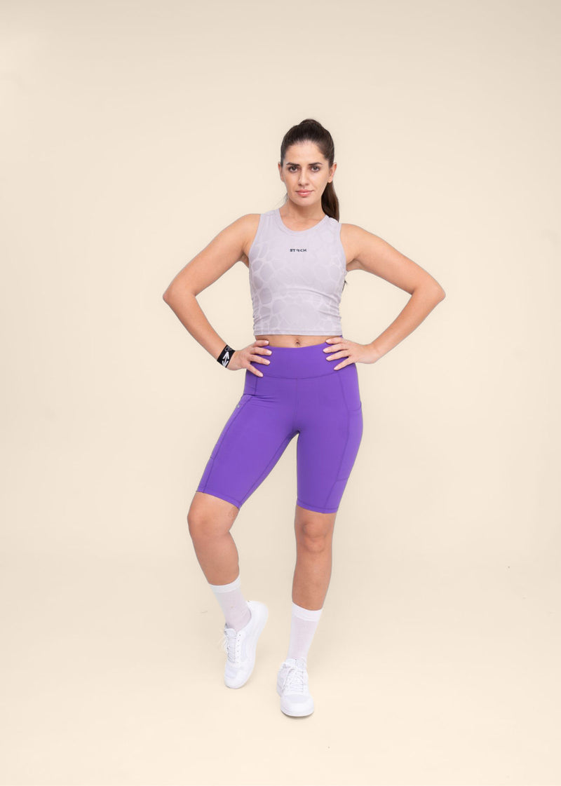 Women Dual Pocket Sports Shorts - Electric Violet