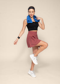 Women Pleated Skirt - Burnt Russet - 4