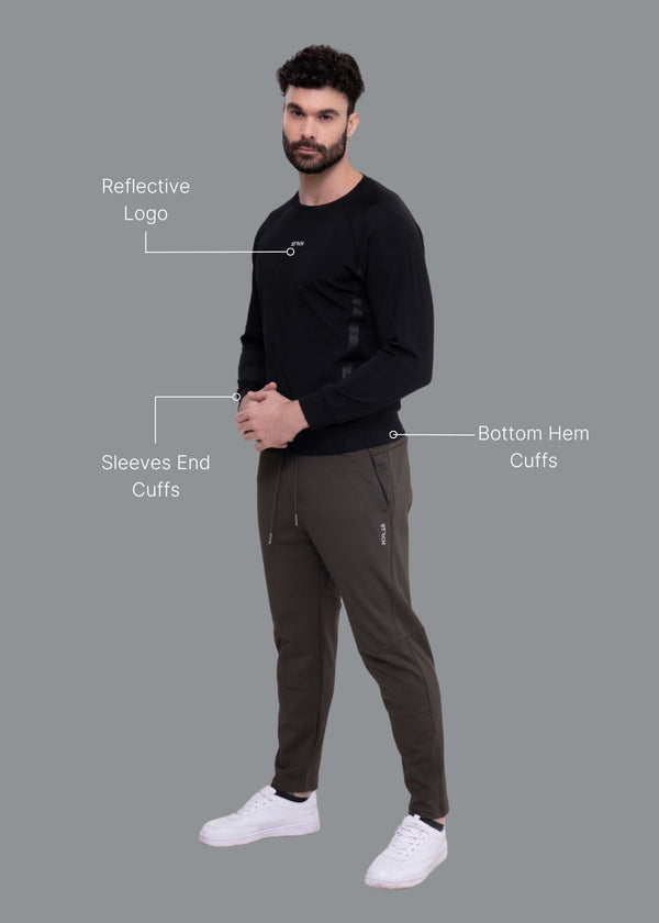 Men Reflective Logo Sweatshirt Black - 2