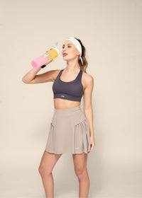 Women Pleated Skirt - Beige - 6