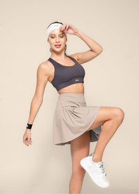 Women Pleated Skirt - Beige - 4