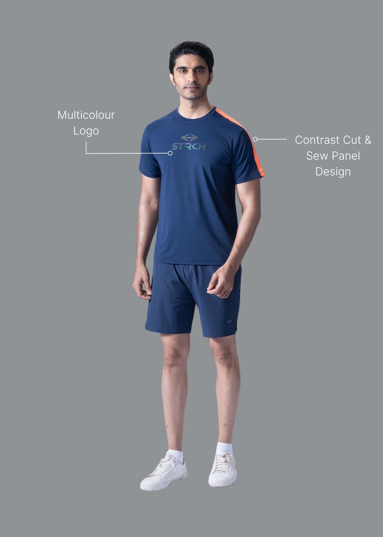 Men Active Gym Tee Navy Blue - 2