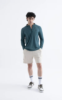 Men Half Zip Panel Jacket Pine - 1