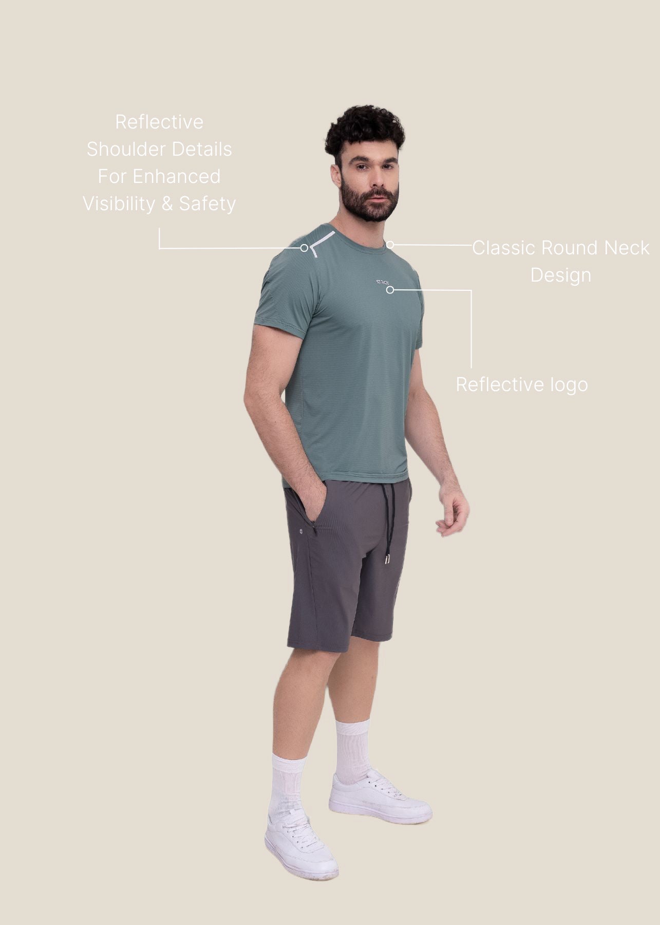 Men Running T Shirt - Hunter Green - 3