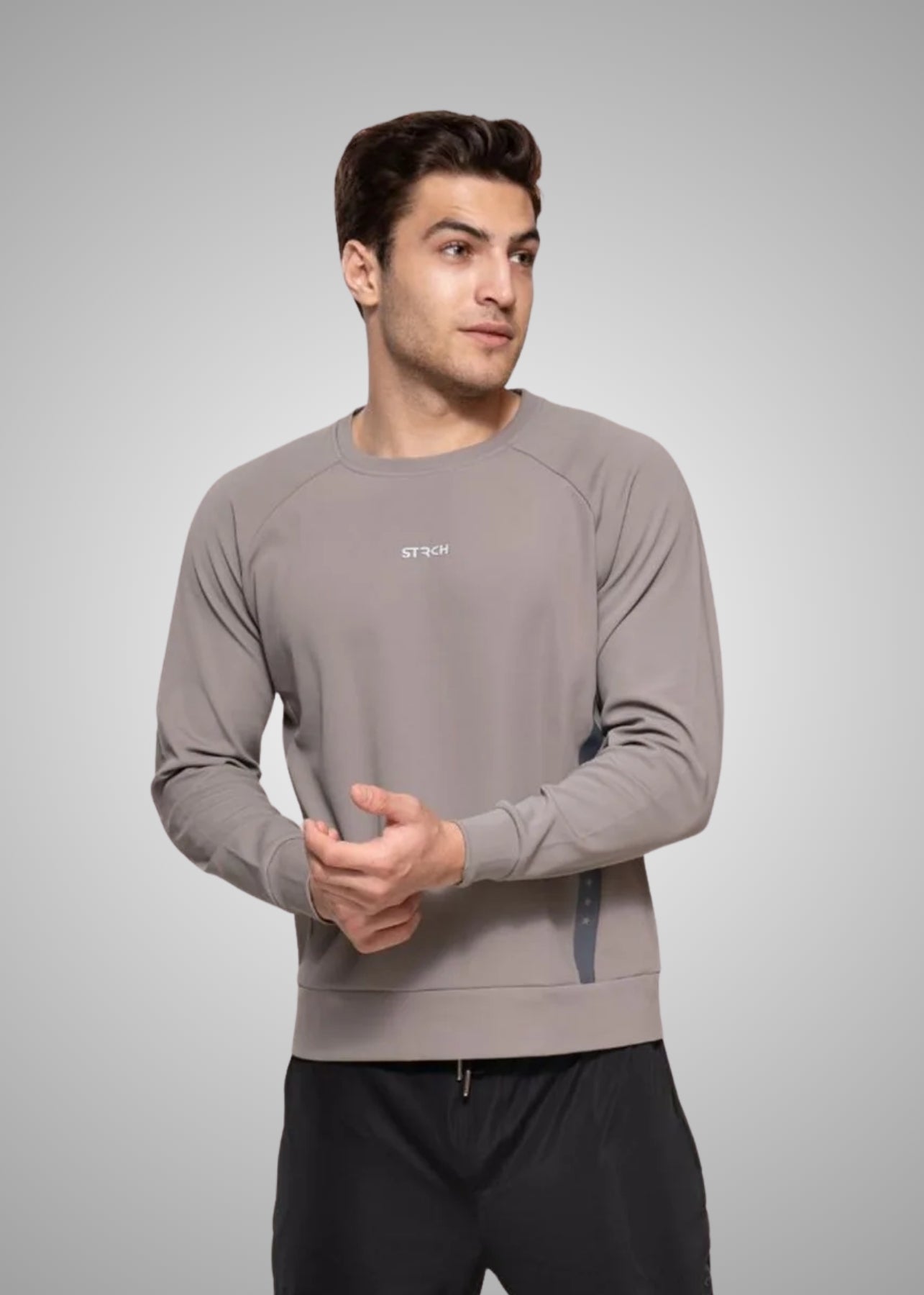Men Reflective Logo SweaTshirt Midgrey - 1