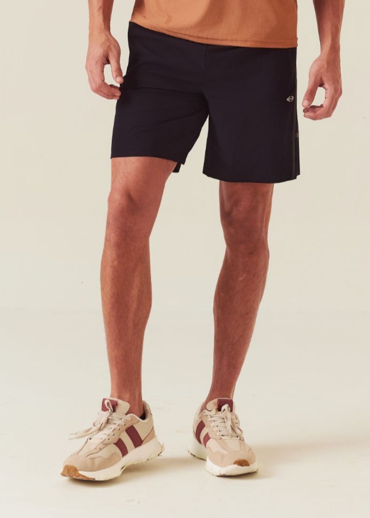 Men Multi-Pocket Gym Shorts - Jet Black - 1