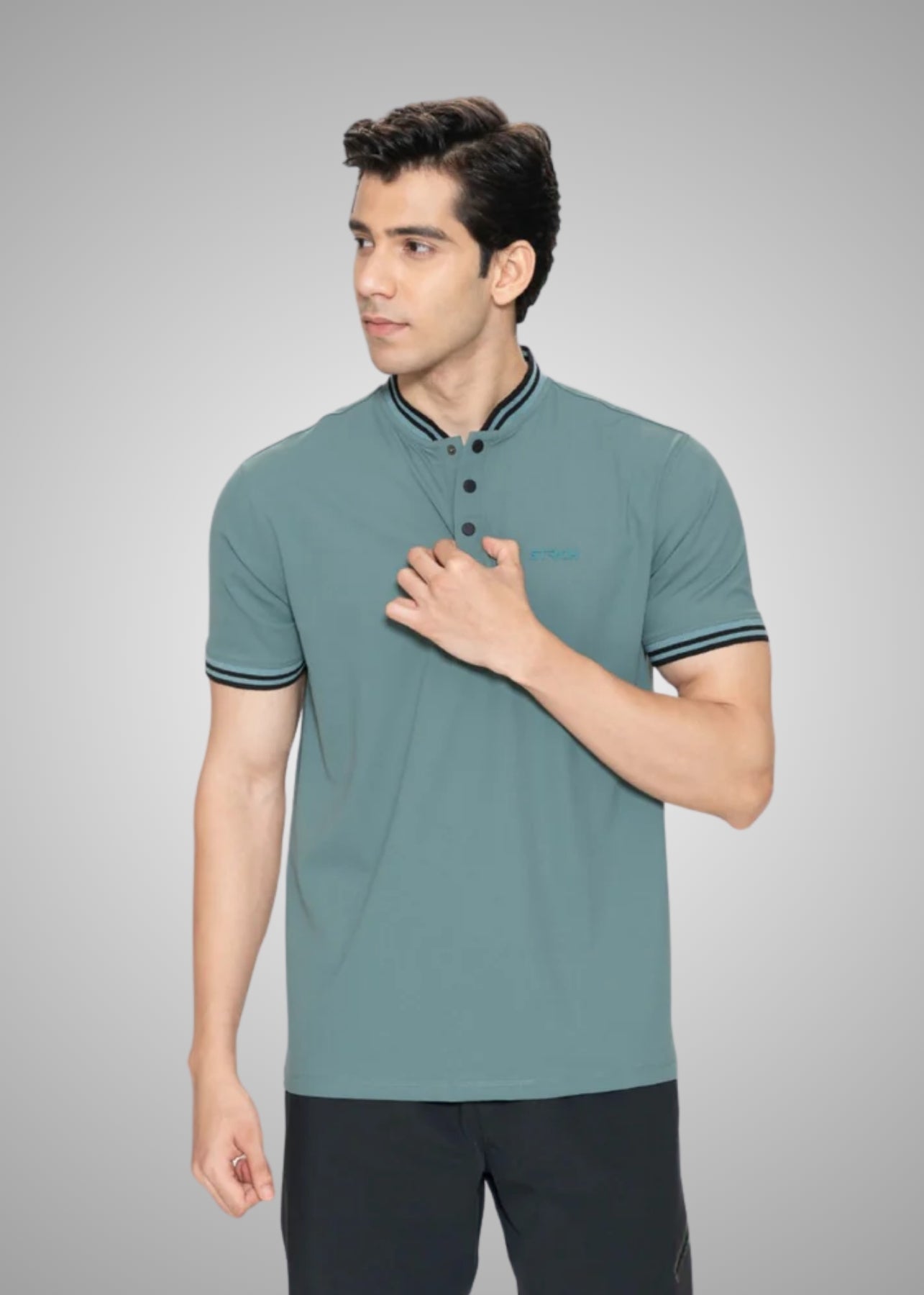 Men Slim Fit Polo - Pine - 1