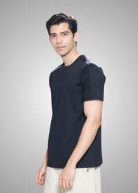 Men Mesh Panel Activewear Tee Black - 1