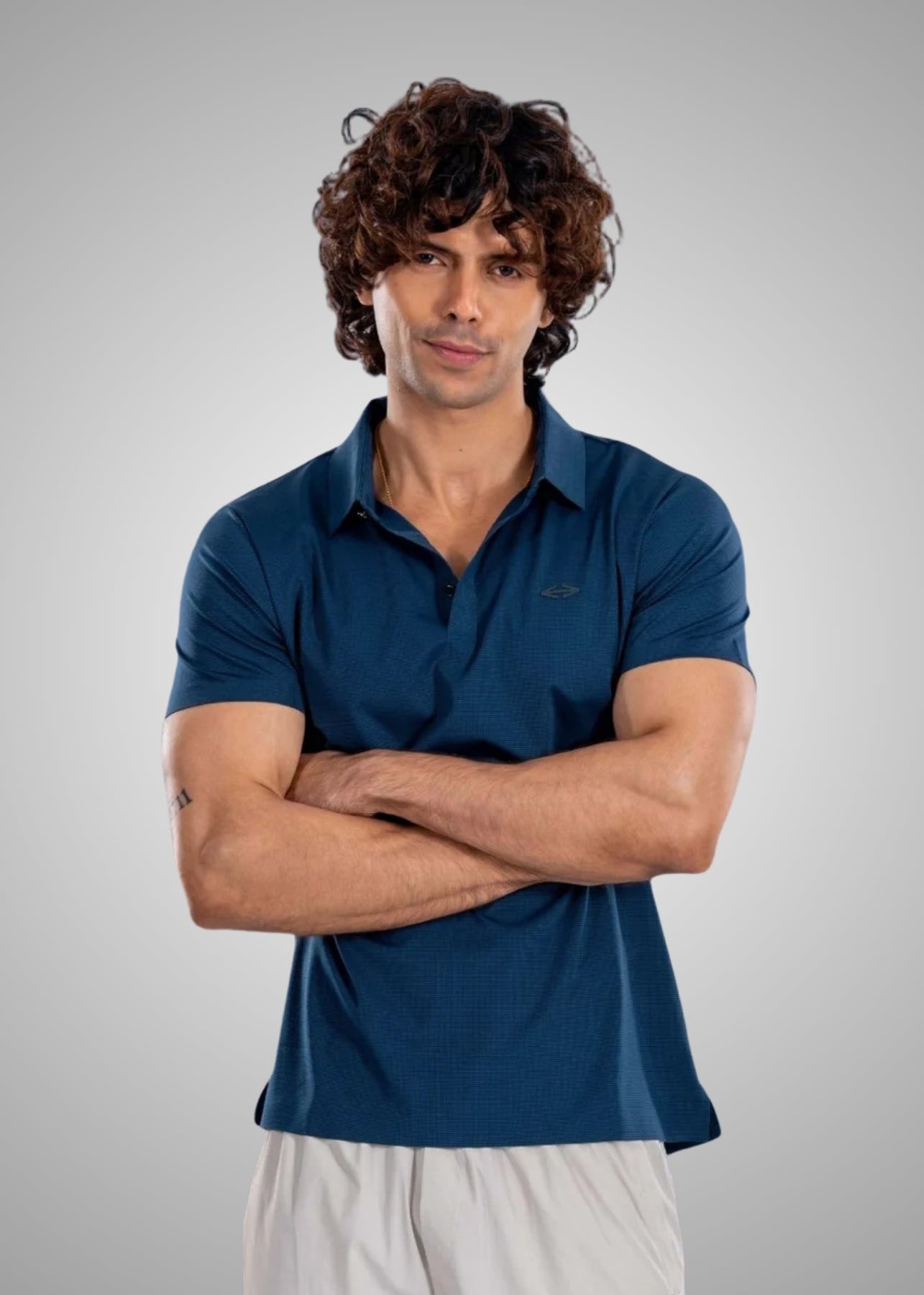 Men Slim Fit Polo Tshirt Sea Blue - 1