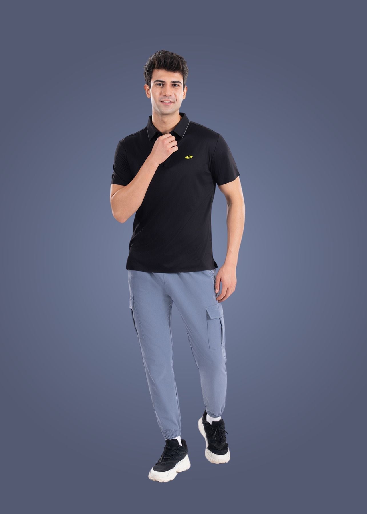 Men Utility Cargo Fit Pants Slate Blue - 5