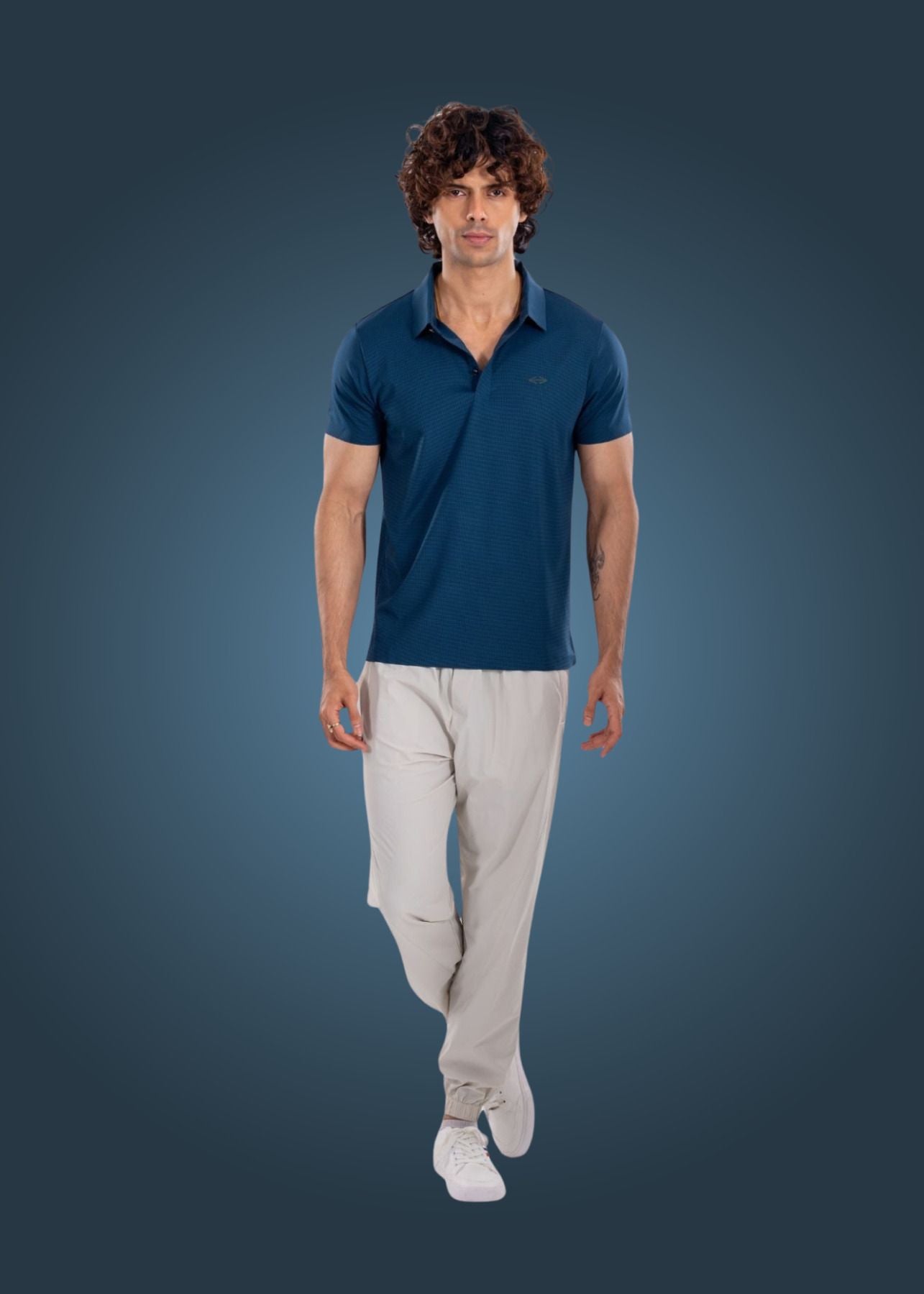 Men Performance Joggers Elastic Bottom White - 5