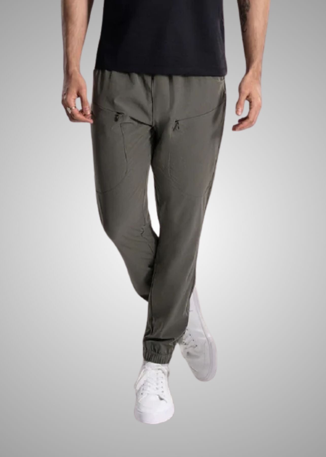 Men Running Joggers Dark Olive - 1