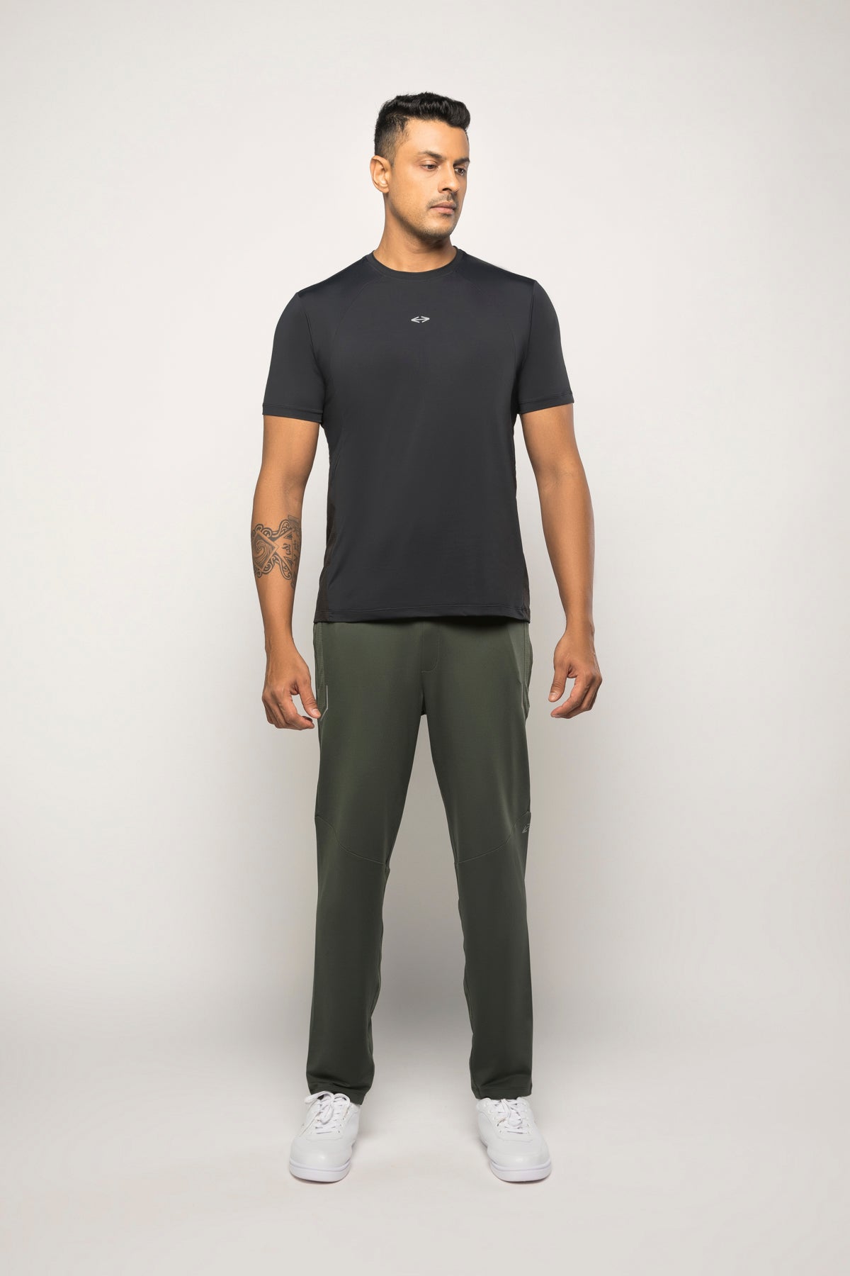 Men 4 Way Stretch Training Tee Black - 1