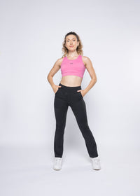 Women Gym Flare Pants - Black - 1