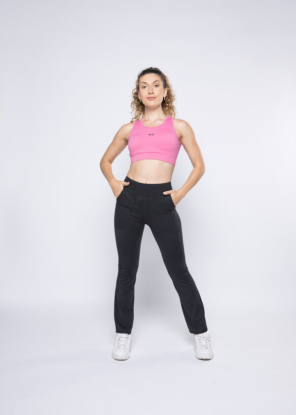 Women Gym Flare Pants - Black - 1